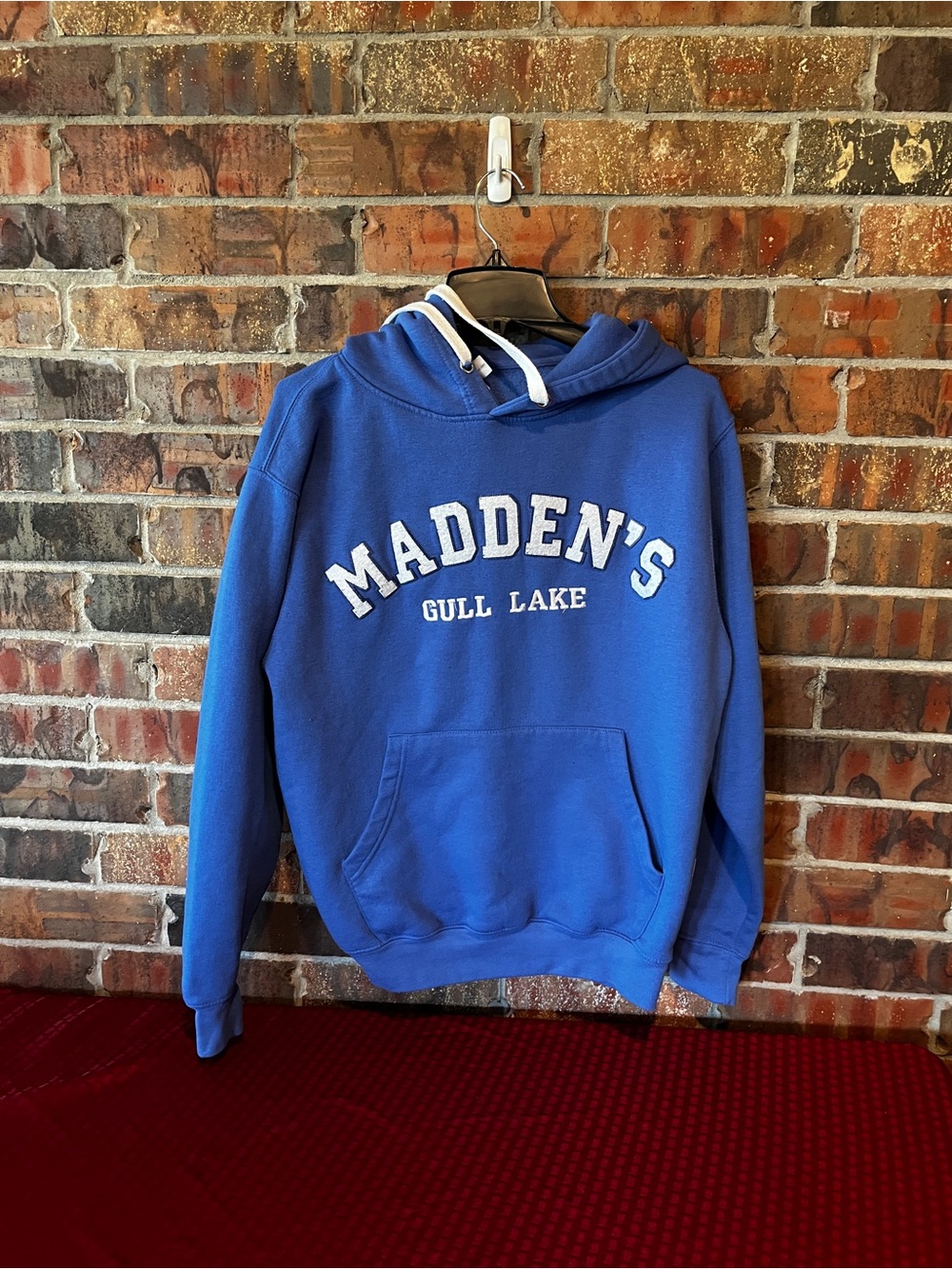 Baypointe Men’s periwinkle blue varsity-style hoodie from Madden's on Gull Lake
